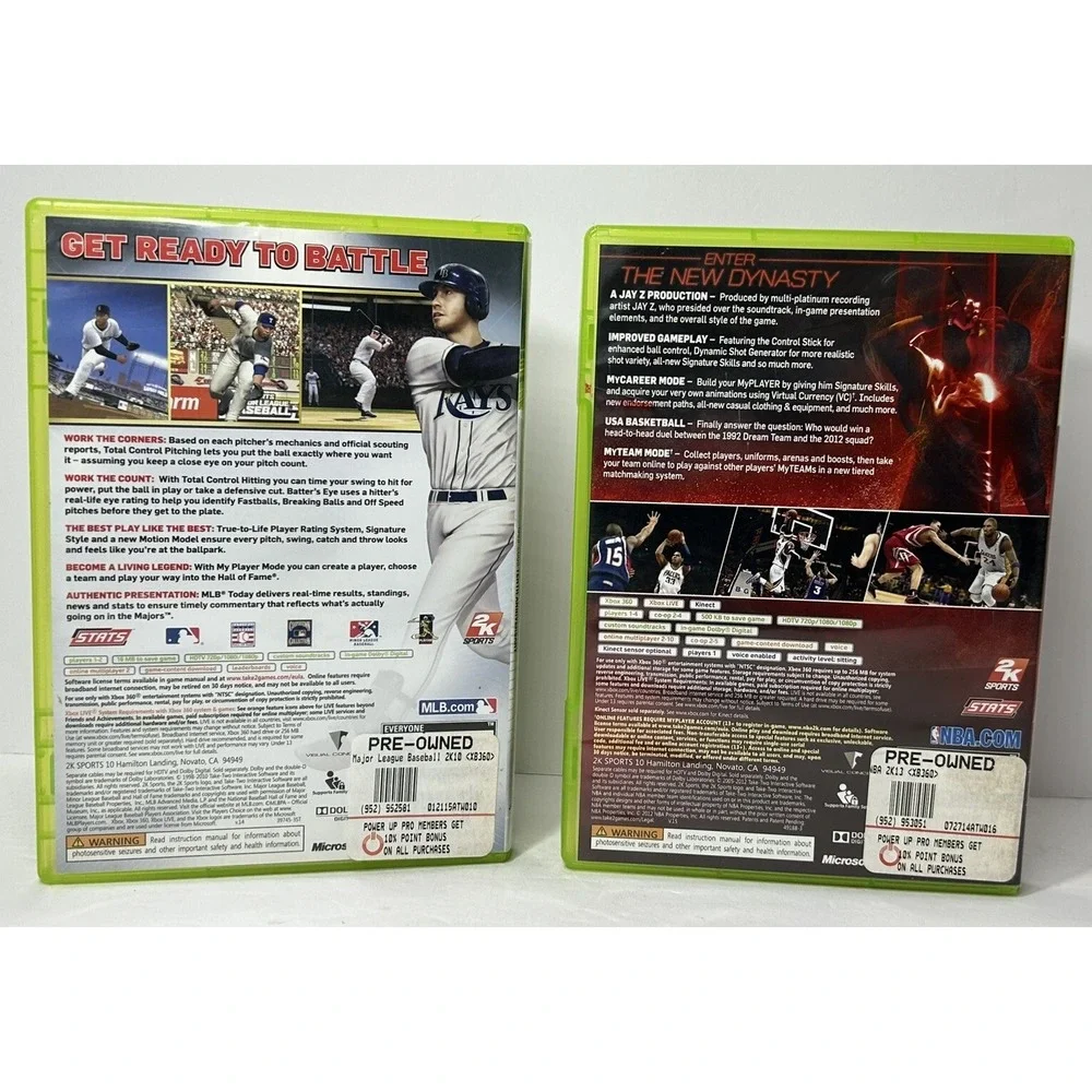 NBA 2K13 MLB 2K10 Xbox 360 Game Lot‎ Of 2 Tested & Works Great
